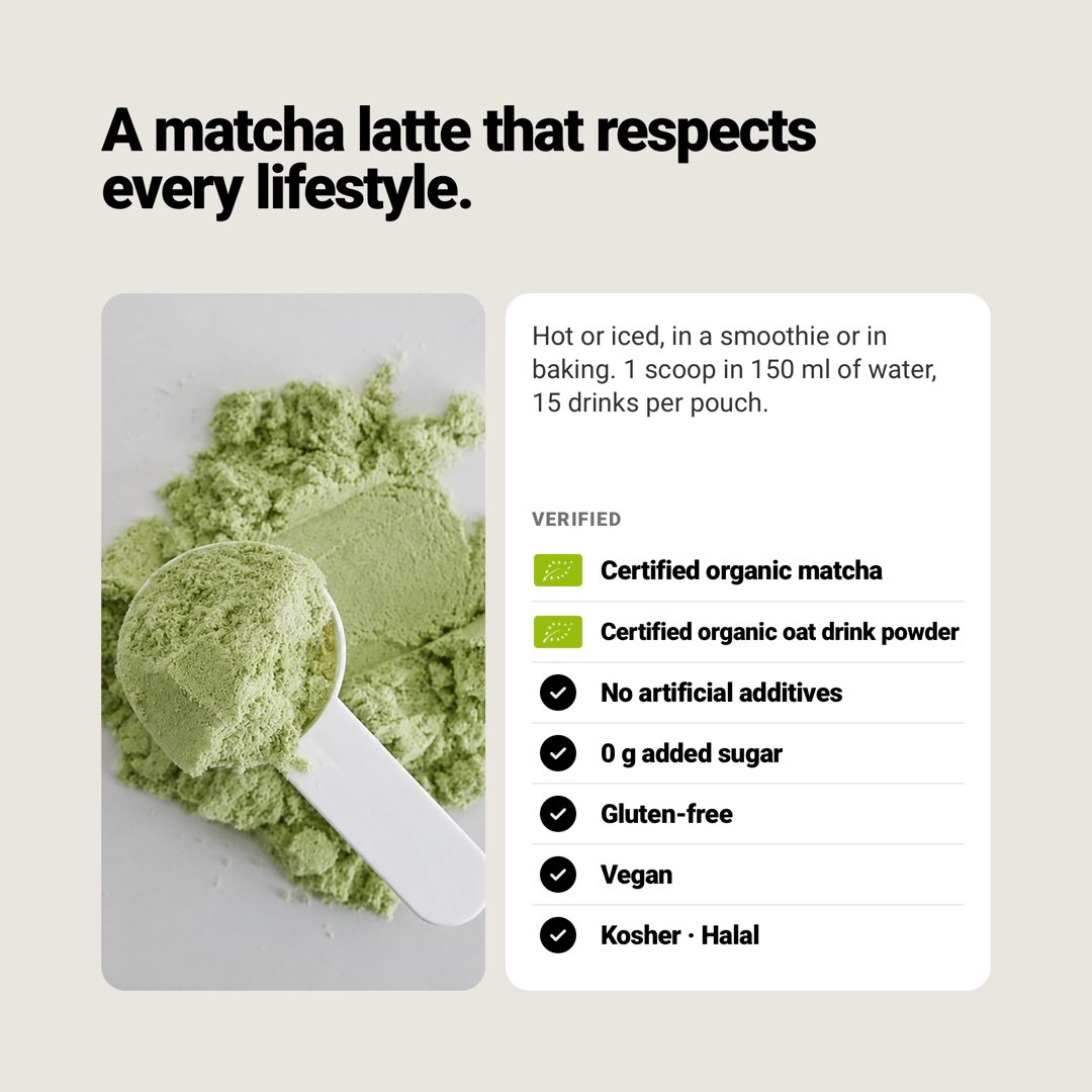 OATENTIK Matcha Latte: A matcha latte that respects every lifestyle.