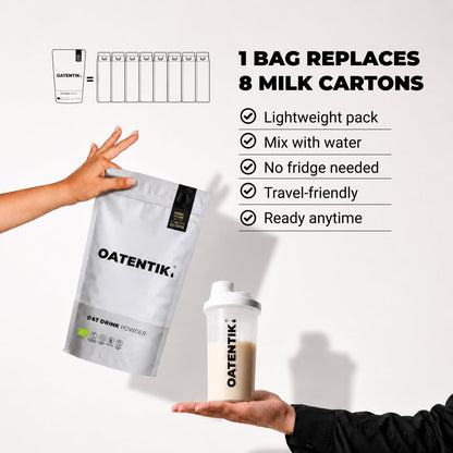 Sustainable Oatentik oat drink powder