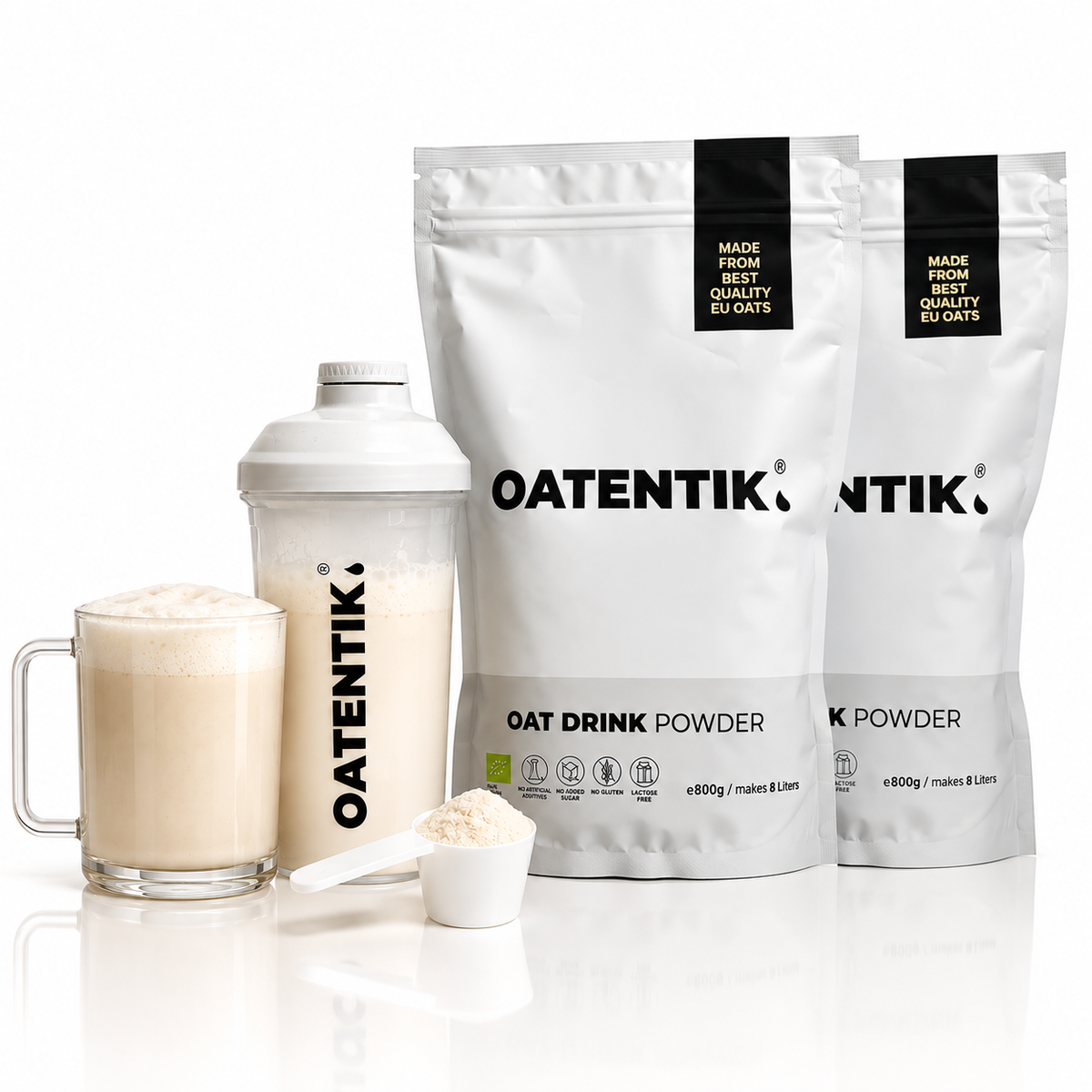 Bebida de avena en polvo ecológica OATENTIK – 2 bolsas (2 × 800 g)