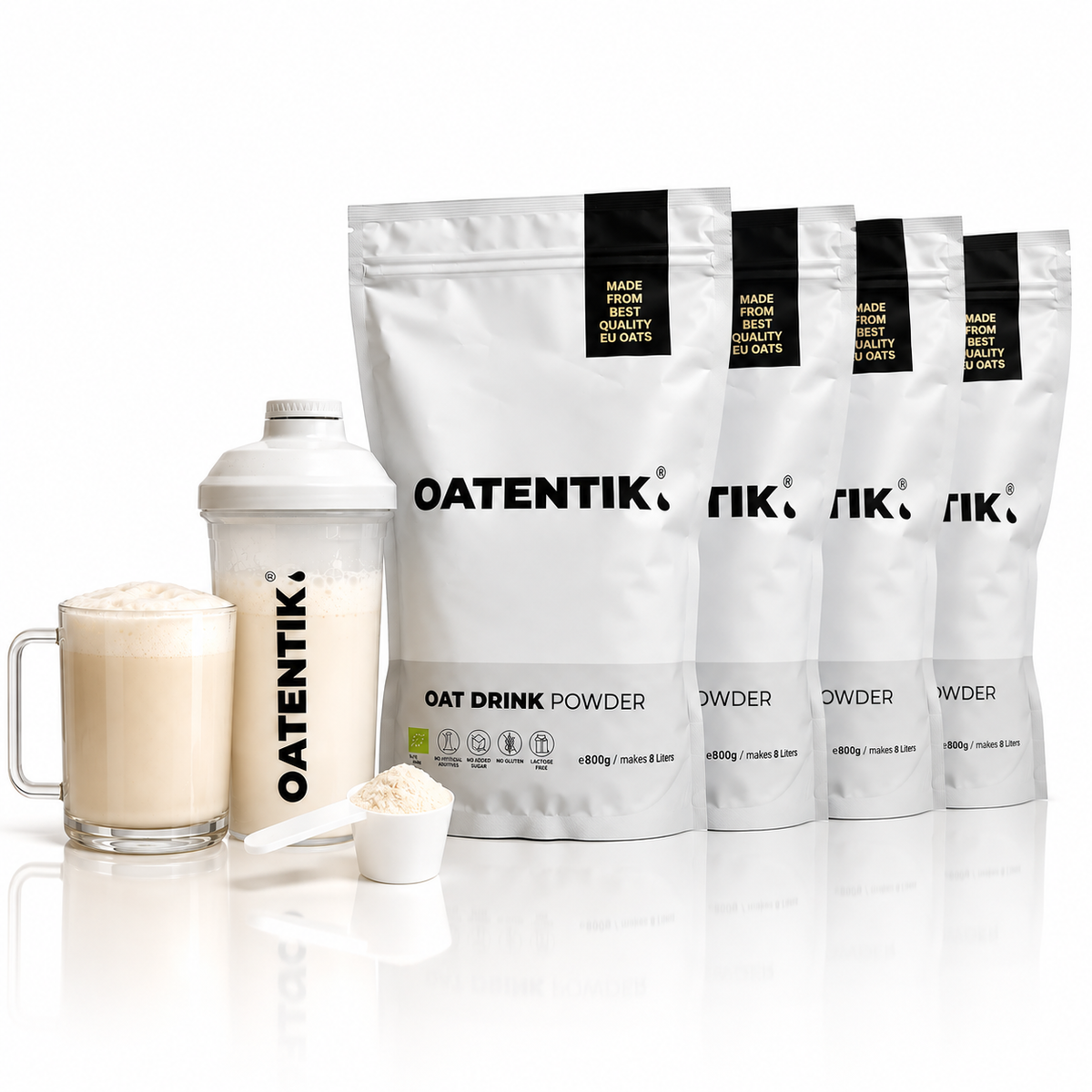 Bebida de avena en polvo ecológica OATENTIK – 4 bolsas (4 × 800 g)