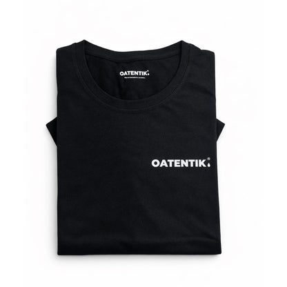 OATENTIK black 100% cotton short-sleeve T-shirt